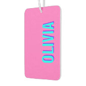 ネオンブルー3D名モダン前 | トレンディークールピンク カーエアーフレッシュナー (左)