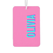 ネオンブルー3D名モダン前 | トレンディークールピンク カーエアーフレッシュナー (裏面)