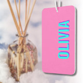 ネオンブルー3D名モダン前 | トレンディークールピンク カーエアーフレッシュナー