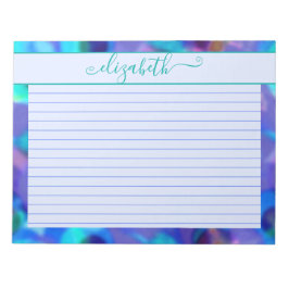 ネオンブルー&アクア抽象芸術水彩 ノートパッド