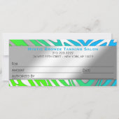 ネオンブルー&グリーンゼブラ印刷ギフト券 (裏面)