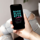 ネオンブルー&ピンクバチェロレッテ週末 招待状