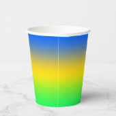 ネオンブルー，黄色，緑のグラデーショグラデーションン，. 紙コップ (右)