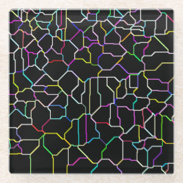 ネオンブロックのタイルガラスのコースター ガラスコースター
