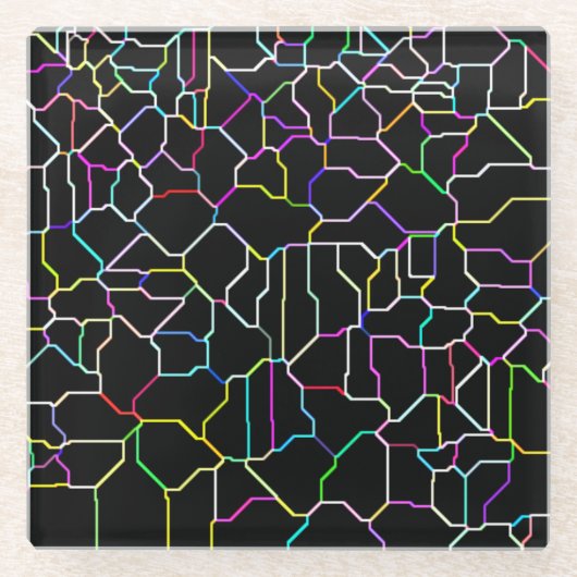 ネオンブロックのタイルガラスのコースター ガラスコースター (正面)