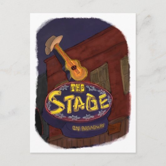 ネオンブロードウェイナッシュビル， TN – はがき (正面)