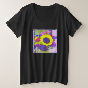 ネオンブーケ レディースプラスサイズTシャツ プラスサイズTシャツ