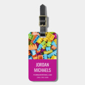 ネオンプラスチック建物ブロック |名前の追加 ラゲッジタグ (正面縦)