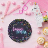 ネオンプリム ペーパープレート (パーティー)