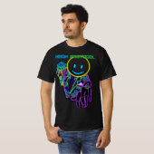 ネオンプロトコル: デジタルサイバー スマイル Tシャツ (正面フル)