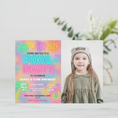 ネオンプールパーティー子供へ招待状&ティエンズ 招待状 (スタンド正面)