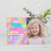 ネオンプール誕生日パーティーへの招待 招待状 (スタンド正面)