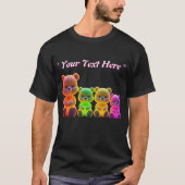 ネオンベアファミリーデジタルアート Tシャツ (正面)