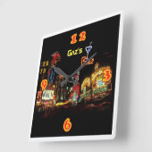 ネオンベガスホームバー パーソナライズされた スクエア壁時計 (傾斜)