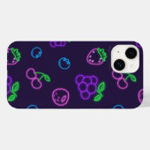 ネオンベリー柄 iPhone 14 カバー (裏面 (横))