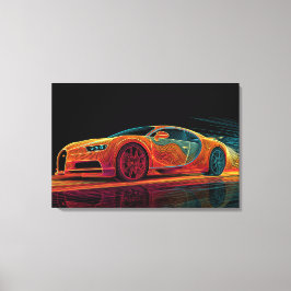 ネオンベロシティ | 自動車アート (30" x  20") キャンバスプリント