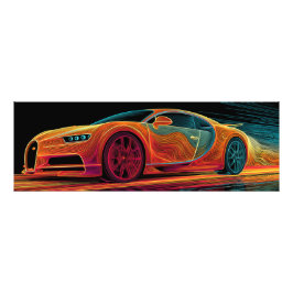 ネオンベロシティ | 自動車アート (91cm x 30cm) フォトプリント           