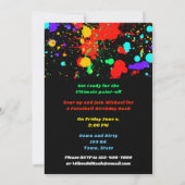 ネオンペイントスプラッター パーティー招待状 招待状 (裏面)