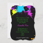 ネオンペイント、スイート16、バット・ミッツヴァ招待状 招待状 (裏面)