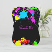 ネオンペイント、スイート16、バット・ミッツヴァ招待状 招待状 (スタンド正面)