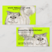 ネオンペルシャ猫イラストレーション水彩 名刺 (正面/裏面)