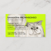 ネオンペルシャ猫イラストレーション水彩 名刺 (裏面)