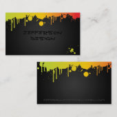 ネオンペンキの（ばちゃばちゃ）跳ねる 名刺 (正面/裏面)