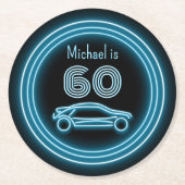 ネオンホイール – カーレース – 男らしテーマイベント ラウンドペーパーコースター (正面)