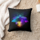 ネオンホタル（黒） クッション (ブランケット)