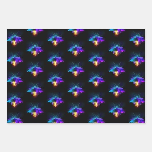 ネオンホタル（黒） ラッピングペーパーシート (正面)