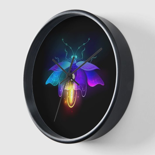 ネオンホタル（黒） 壁時計 (傾斜)