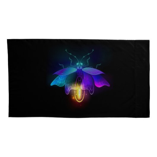 ネオンホタル（黒） 枕カバー (裏面-右)