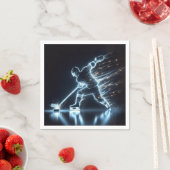 ネオンホッケープレーヤーOn Ice スタンダードカクテルナプキン (インサイチュ)