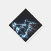 ネオンホッケープレーヤーOn Ice スタンダードカクテルナプキン (角)