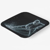 ネオンホッケー選手が氷上で躍動 ペーパープレート (傾斜あり)