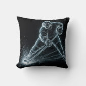 ネオンホッケー選手が氷上で クッション (正面)