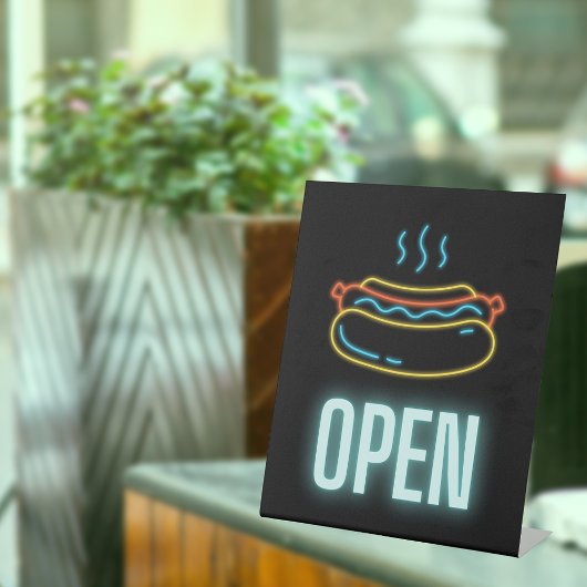 ネオンホットドッグ開放台座看板 台座サイン