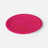 ネオンホットピンキヒョウ柄 ペーパープレート (アングル)
