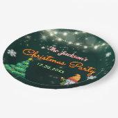 ネオンホリデークリスマスパーティー ペーパープレート (アングル)