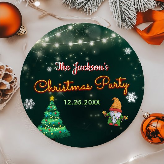 ネオンホリデークリスマスパーティー ペーパープレート