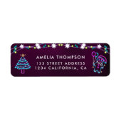 ネオンホリモダンデークリスマスパーティー差出人住所 ラベル (正面)