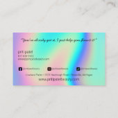 ネオンホログラフィック化粧用ヘアラッシュ爪、 ネイル美しい 名刺 (裏面)