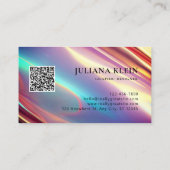 ネオンホログラフィック質感QRコードモダン 名刺 (裏面)
