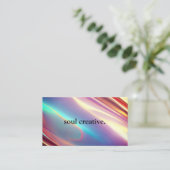 ネオンホログラフィック質感QRコードモダン 名刺 (スタンド正面)