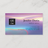 ネオンホログラフィモダンック質感QRコード 名刺 (裏面)