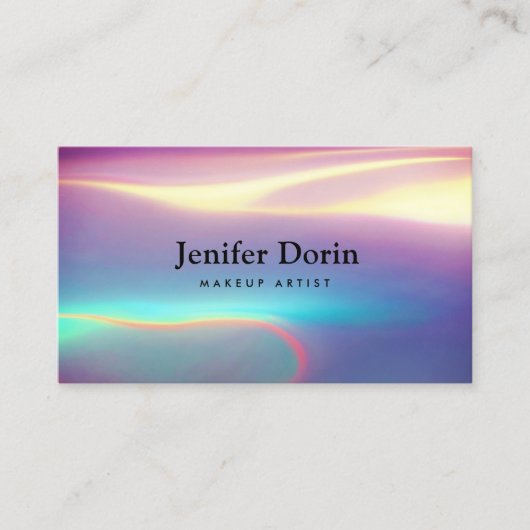 ネオンホログラフィモダンック質感QRコード 名刺 (正面)