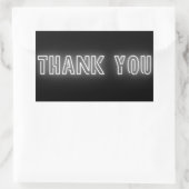 ネオンホワイトサイントレンディーありがとう 長方形シール (バッグ)