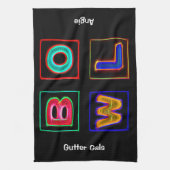 ネオンボウルチームボーリングタオル キッチンタオル (縦)