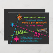 ネオンボカラフルーイズレーザーラベル誕生会 招待状 (正面/裏面)