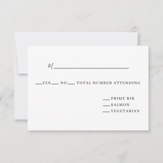 ネオンボクウッドウェディングRSVP 出欠カード (裏面)